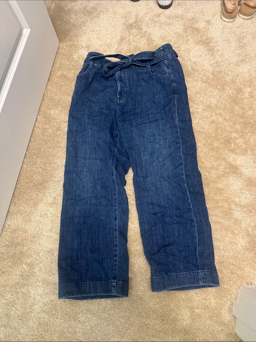 J. Crew Navy Relaxed Tie-Waist Jeans